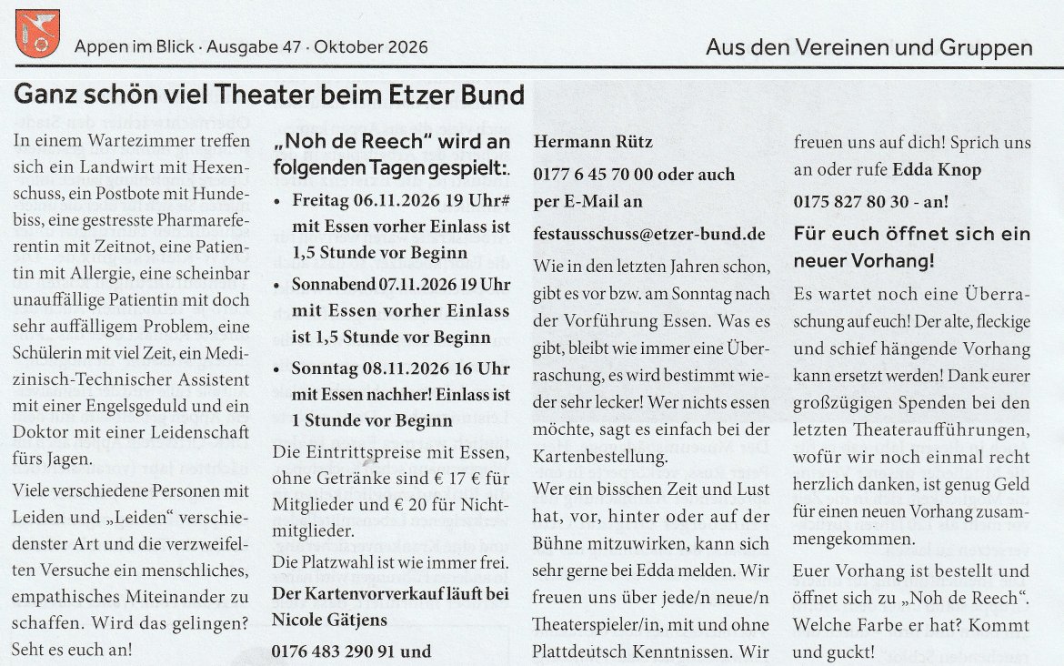Appen im Blick Oktober 2026